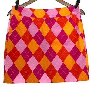 Loudmouth Ladies Argyle Golf Skirt Skorts Pink 2
